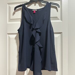 Vince Camuto Sleveless Wrap Around Navy top Medium